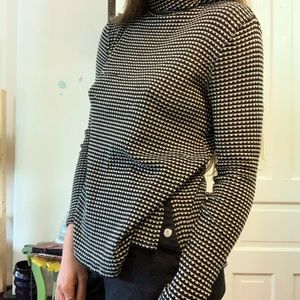Black and white turtleneck